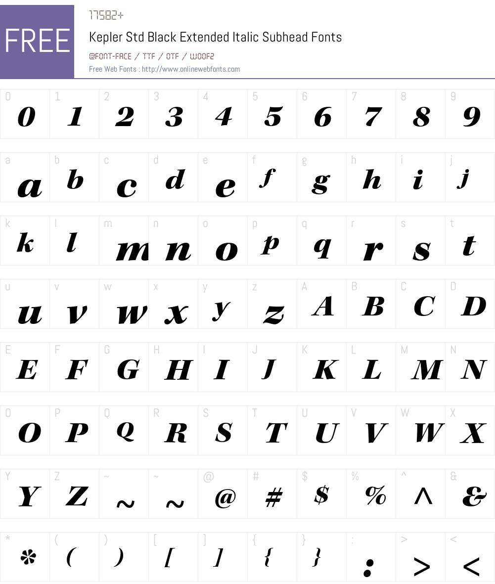 Kepler Std Font Screenshots