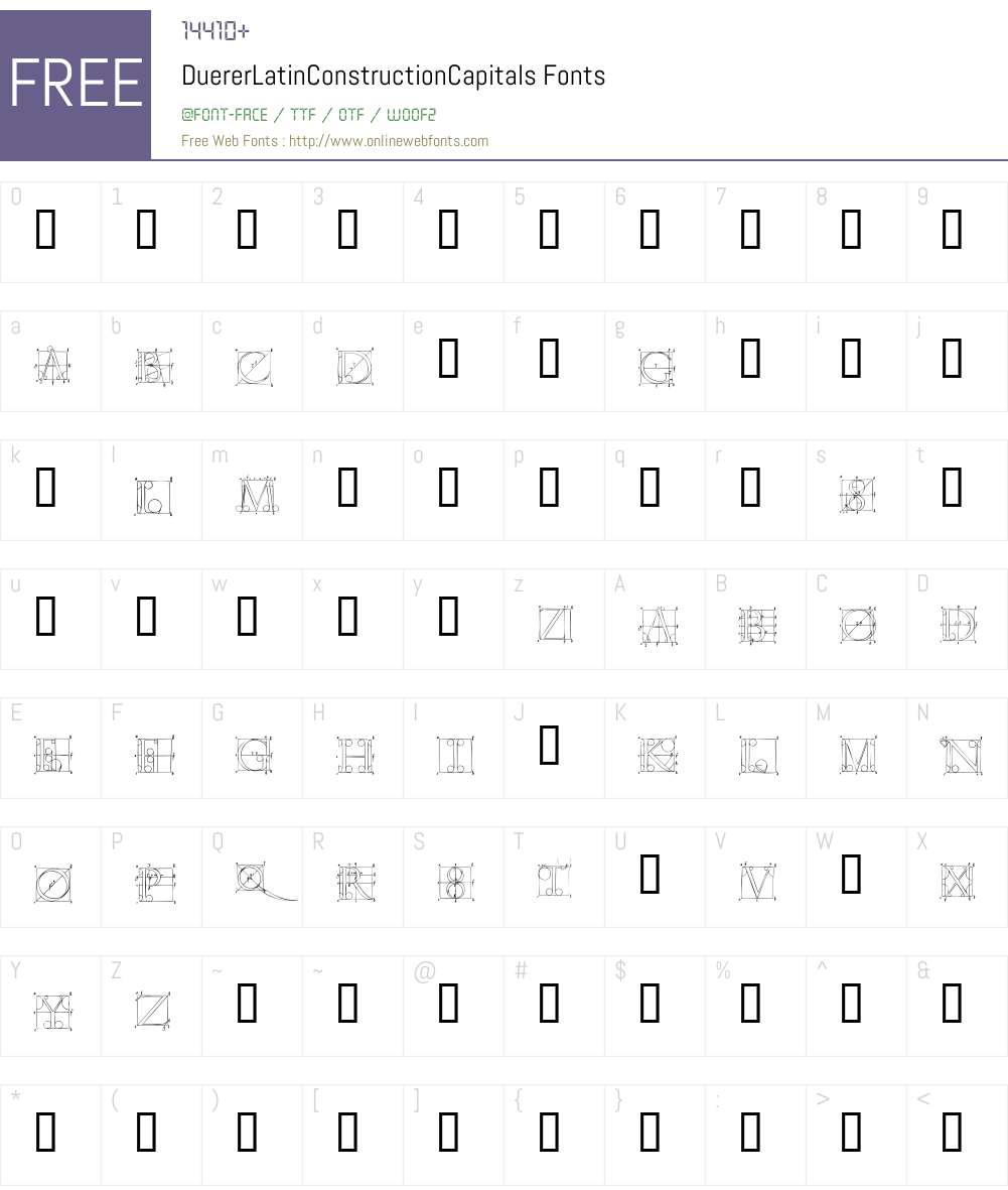DuererLatinConstructionCapitals Font Screenshots
