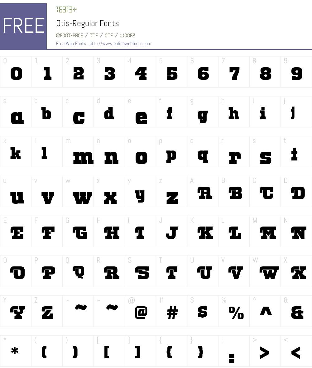 Otis Font Screenshots