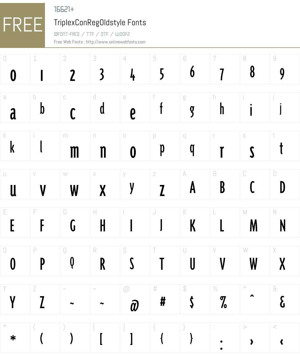 TriplexConRegOldstyle Font Screenshots