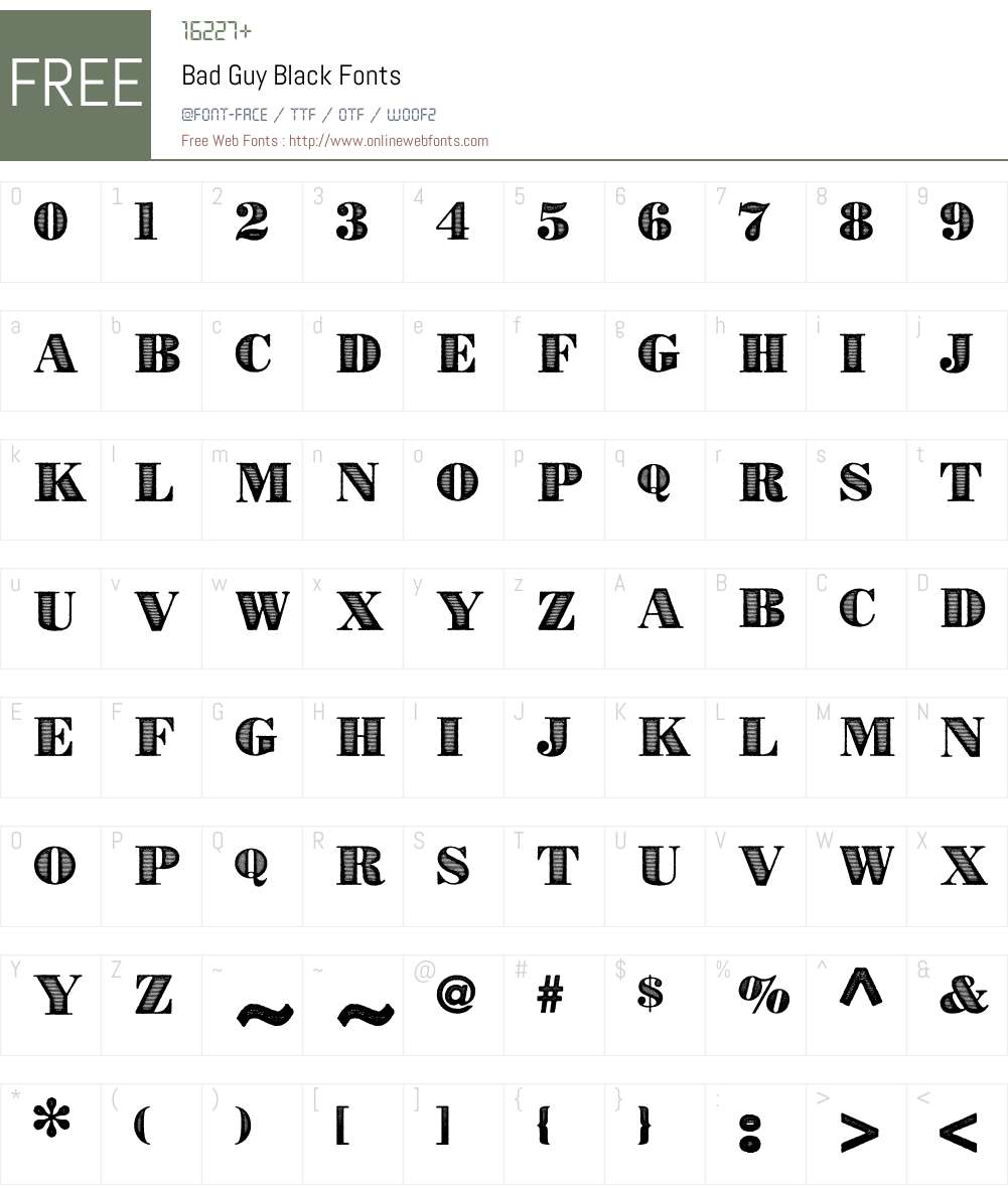 Bad Guy Black Font Screenshots