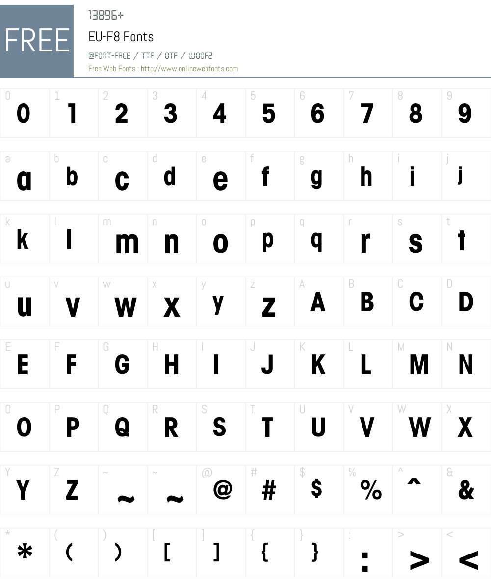 EU-F8 Font Screenshots