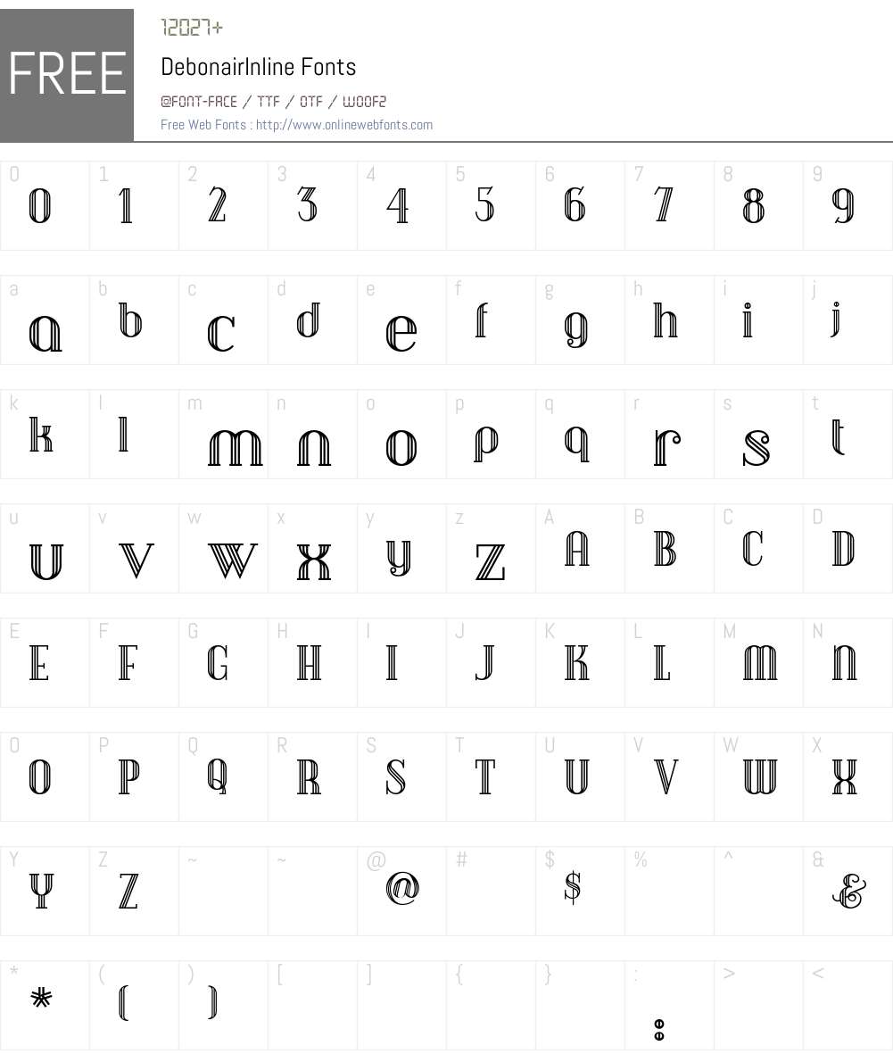 DebonairInline Font Screenshots