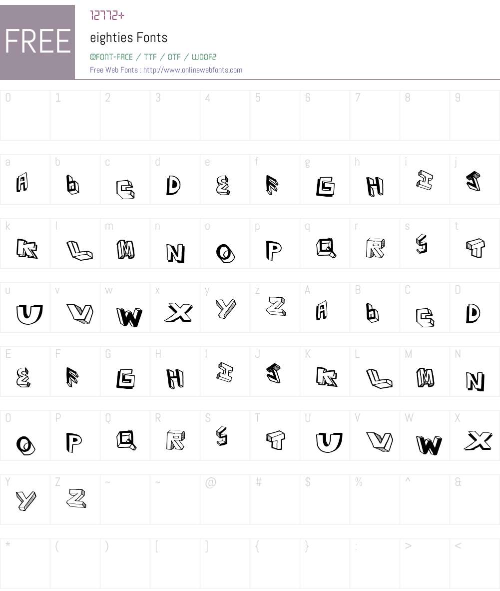 eighties Font Screenshots