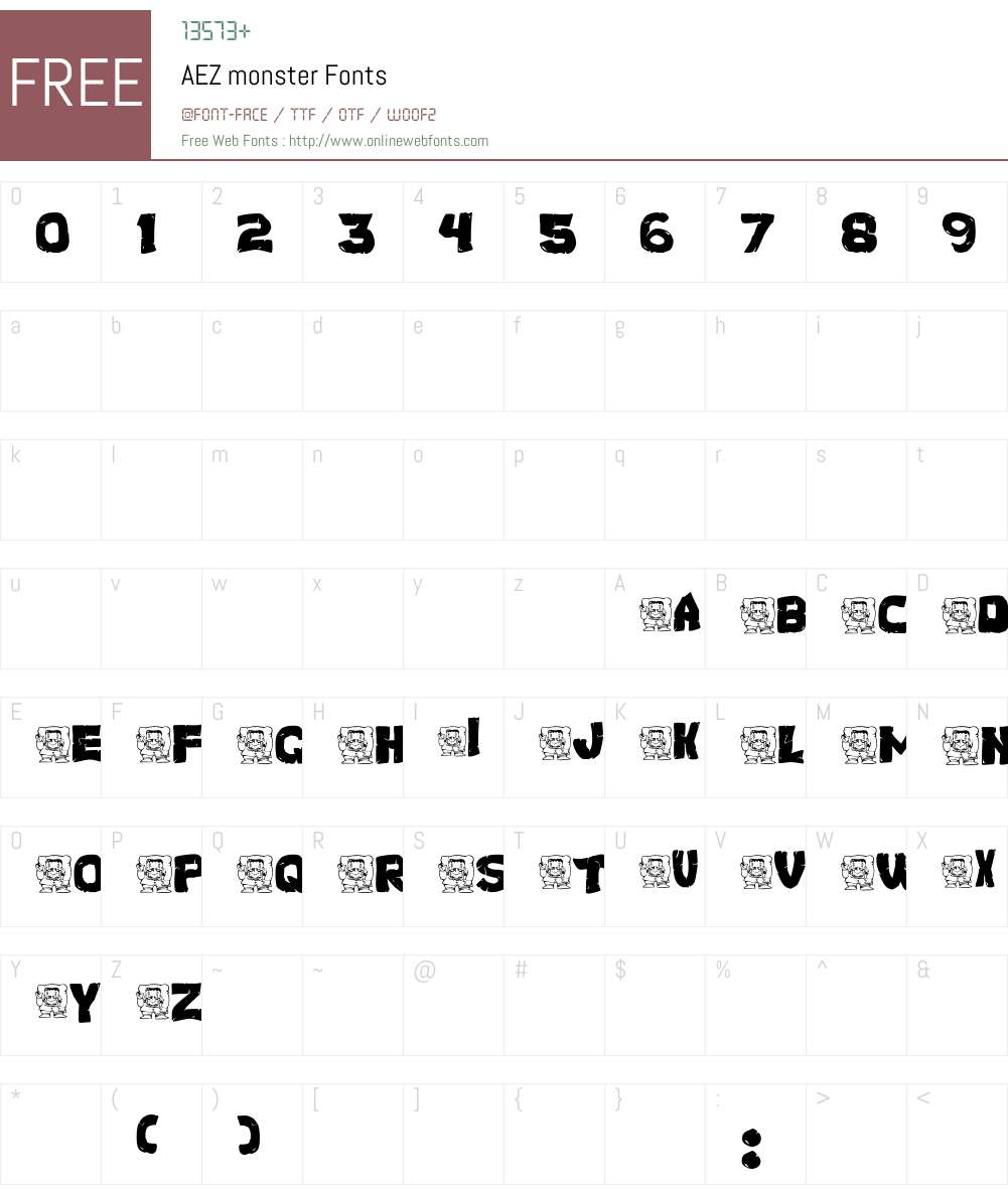 AEZ monster Font Screenshots