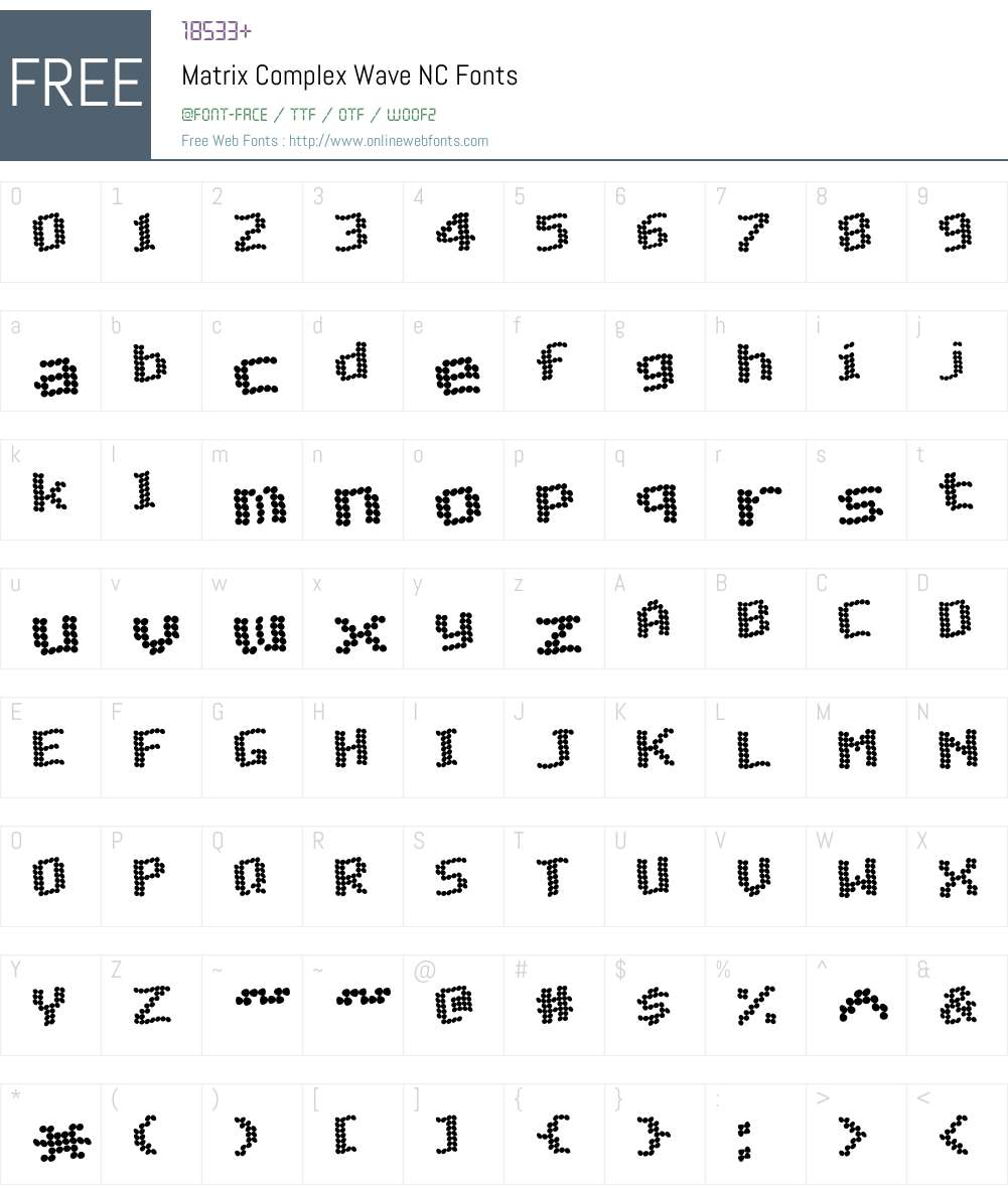 Matrix Complex Wave NC Font Screenshots