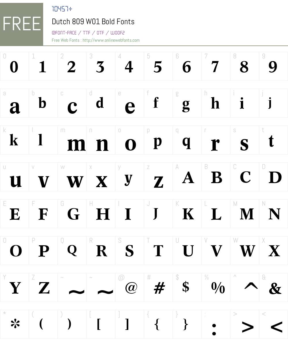 Dutch809W01-Bold Font Screenshots