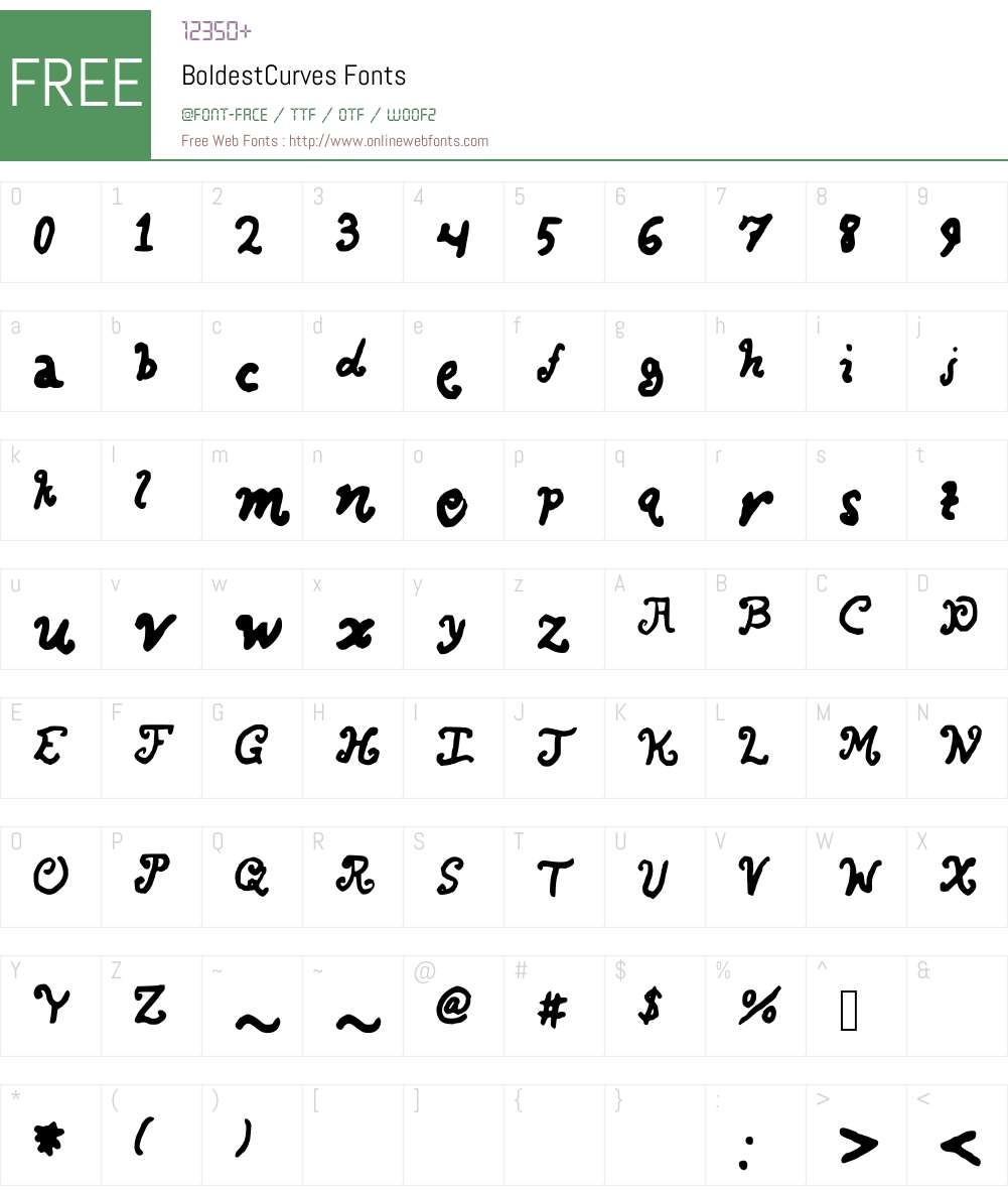 BoldestCurves Font Screenshots