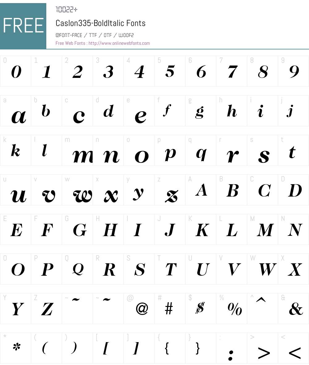 Caslon335 Font Screenshots