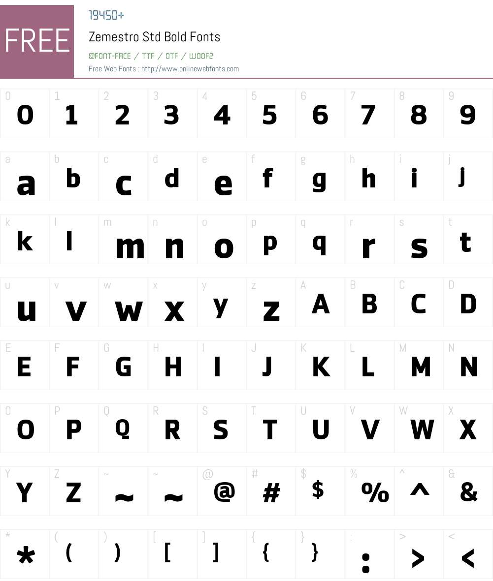 Zemestro Std Font Screenshots