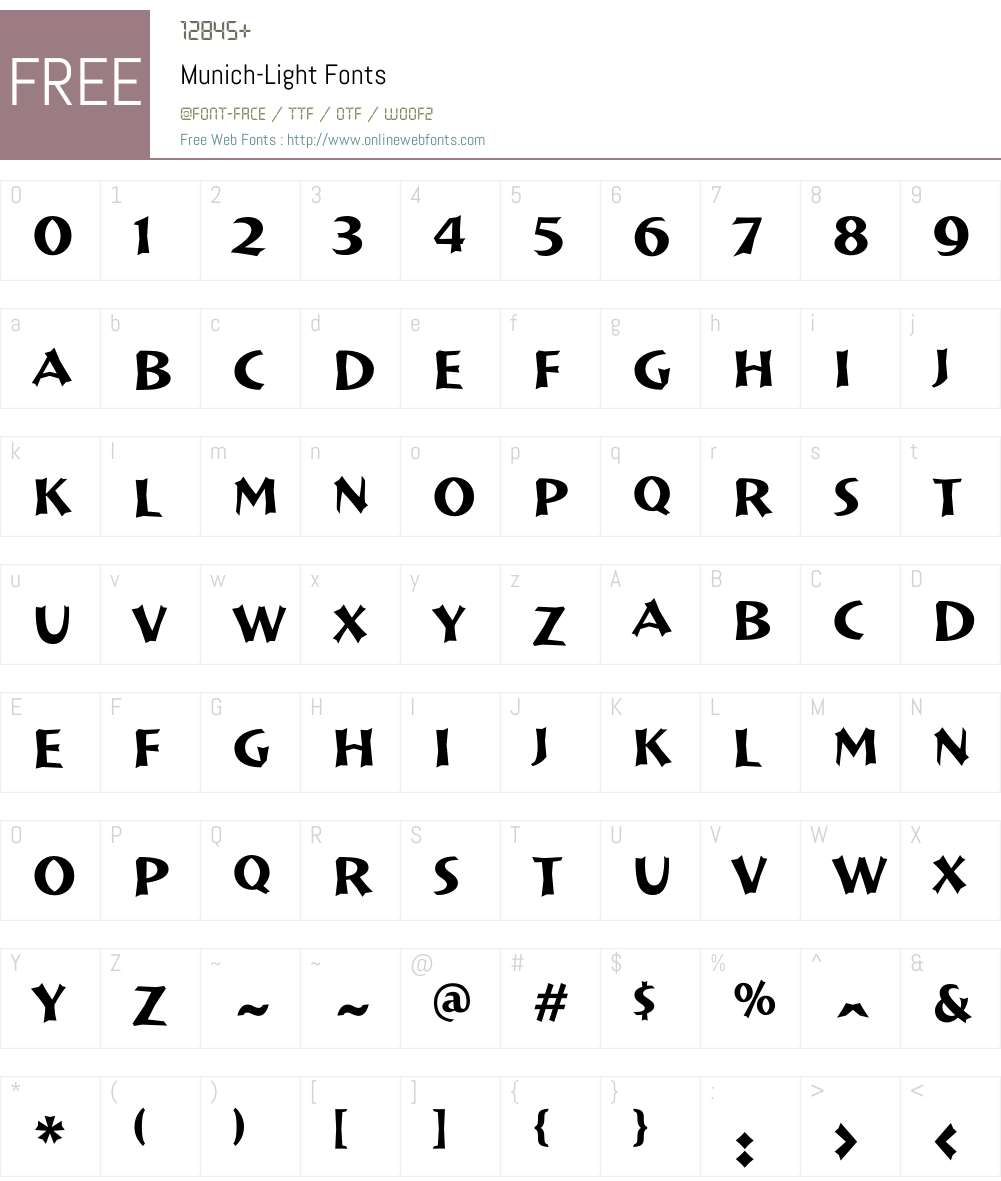 Munich Font Screenshots