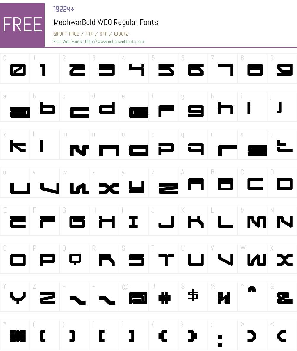 Mechwar Font Screenshots