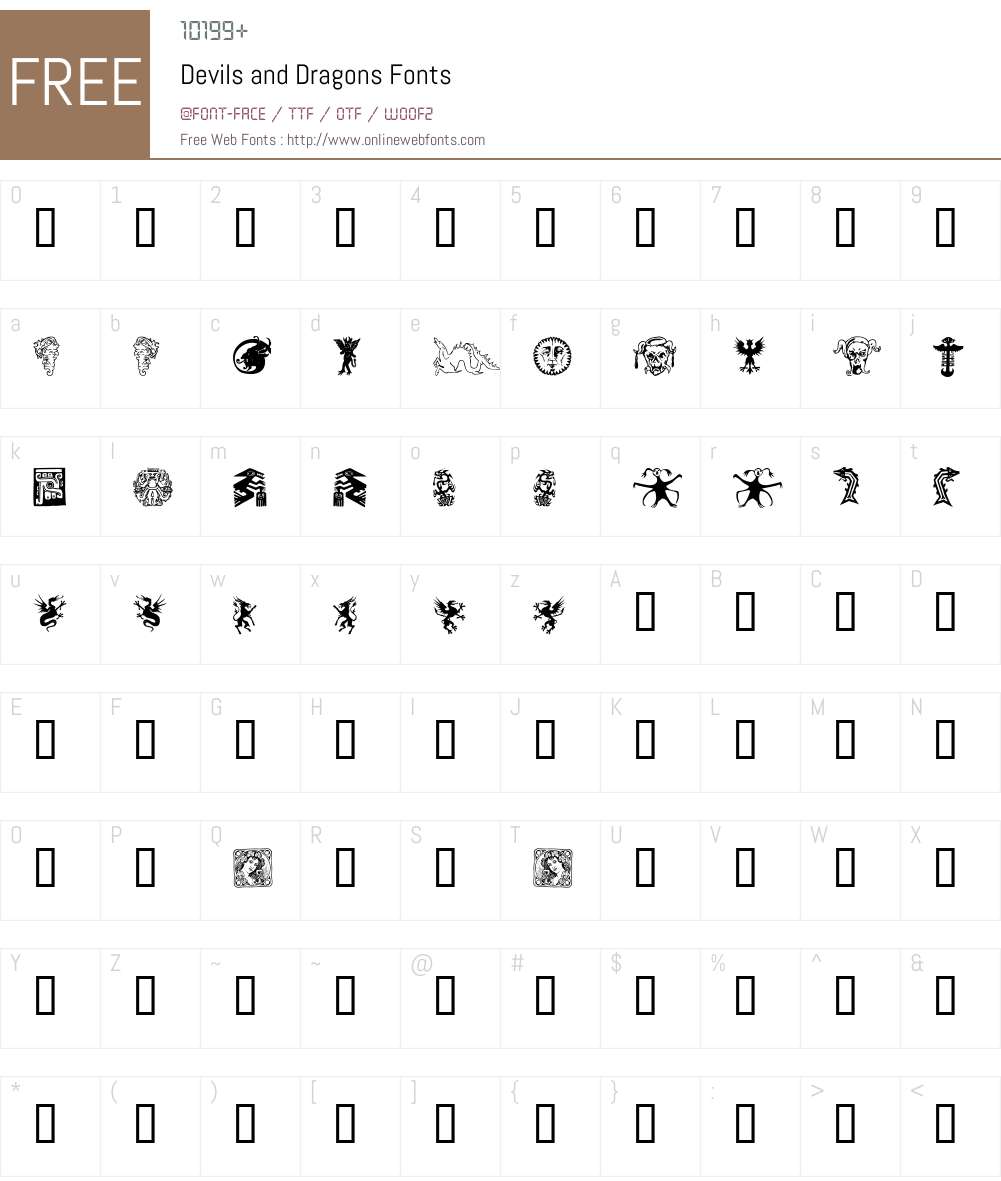 Devils and Dragons Font Screenshots
