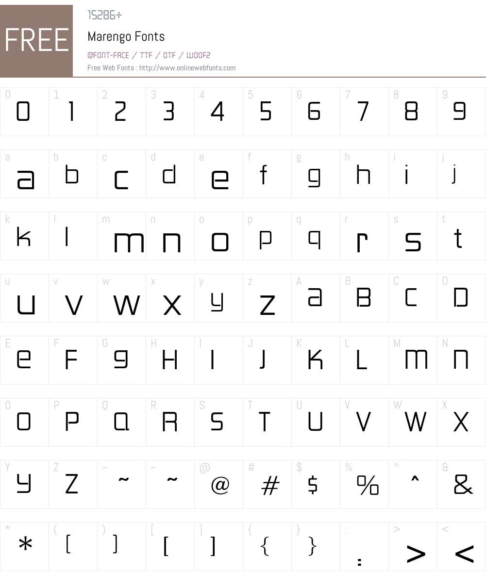 Marengo Font Screenshots