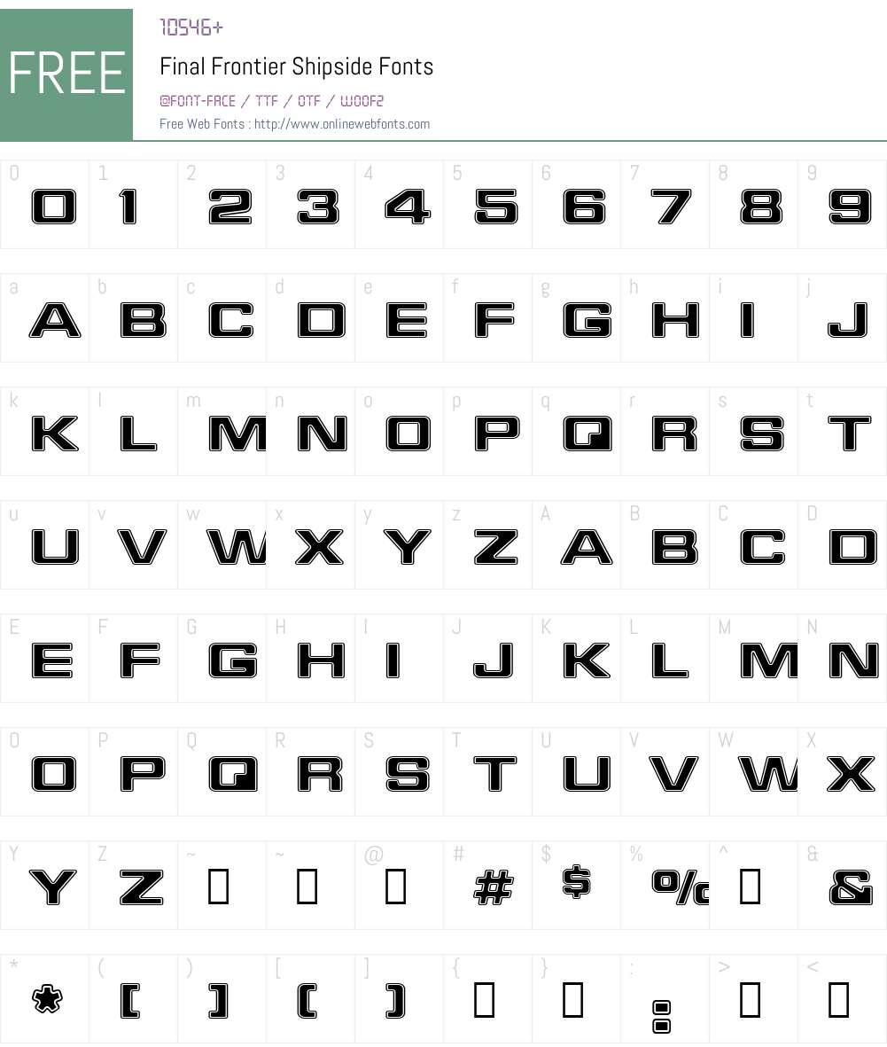 Final Frontier Shipside Font Screenshots
