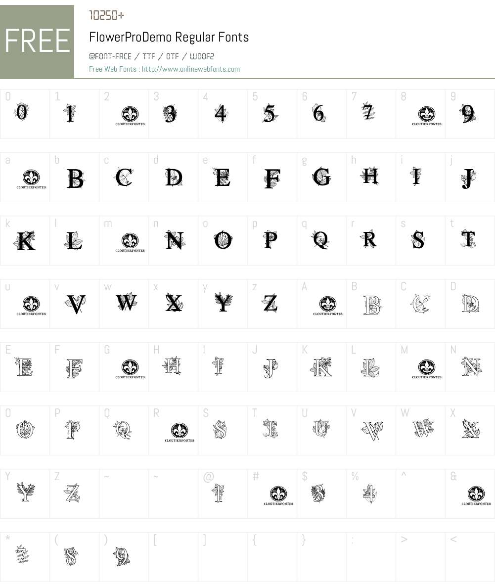 FlowerProDemo Font Screenshots