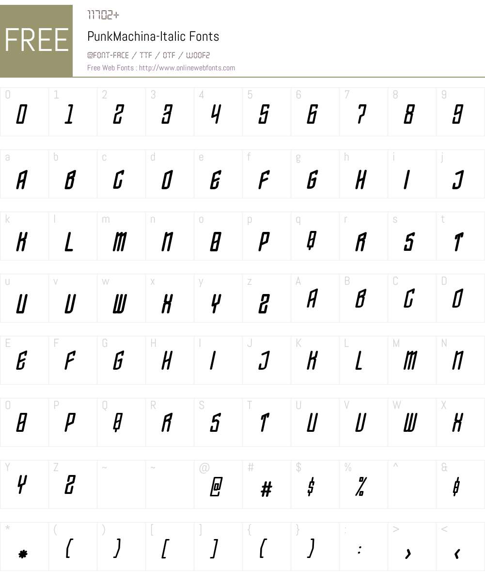 Punk Machina Font Screenshots