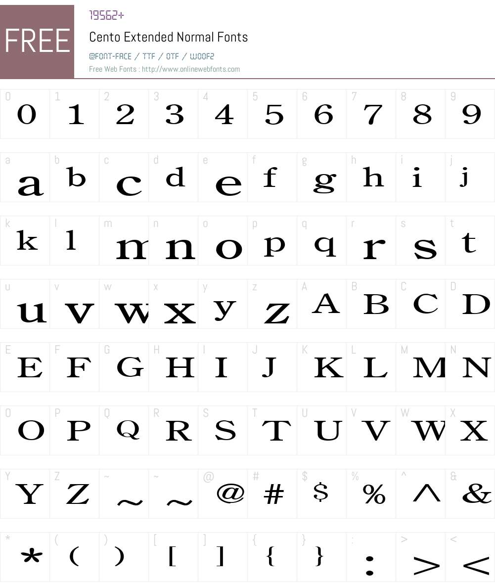 Cento Extended Font Screenshots
