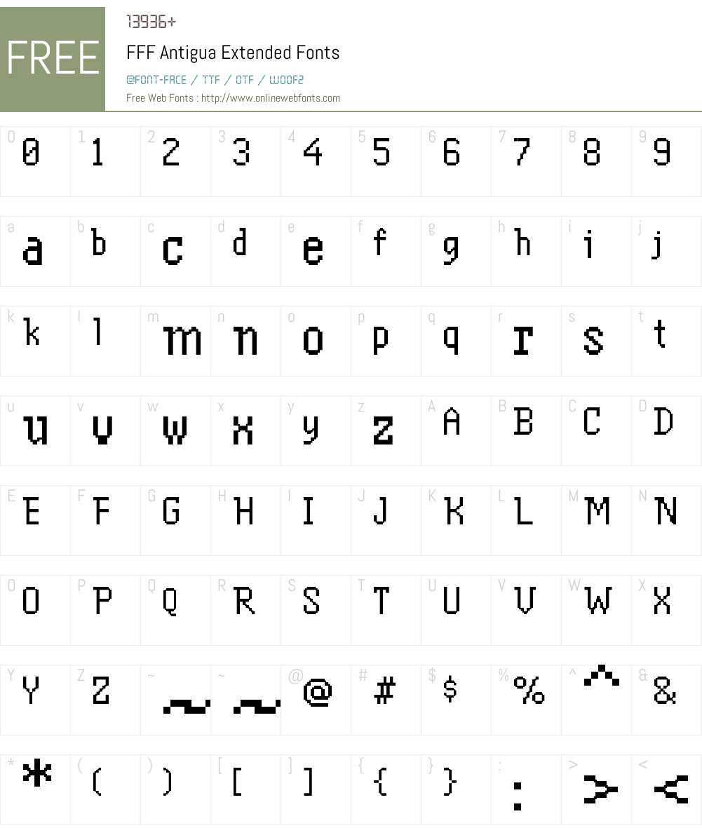FFF Antigua Extended Font Screenshots