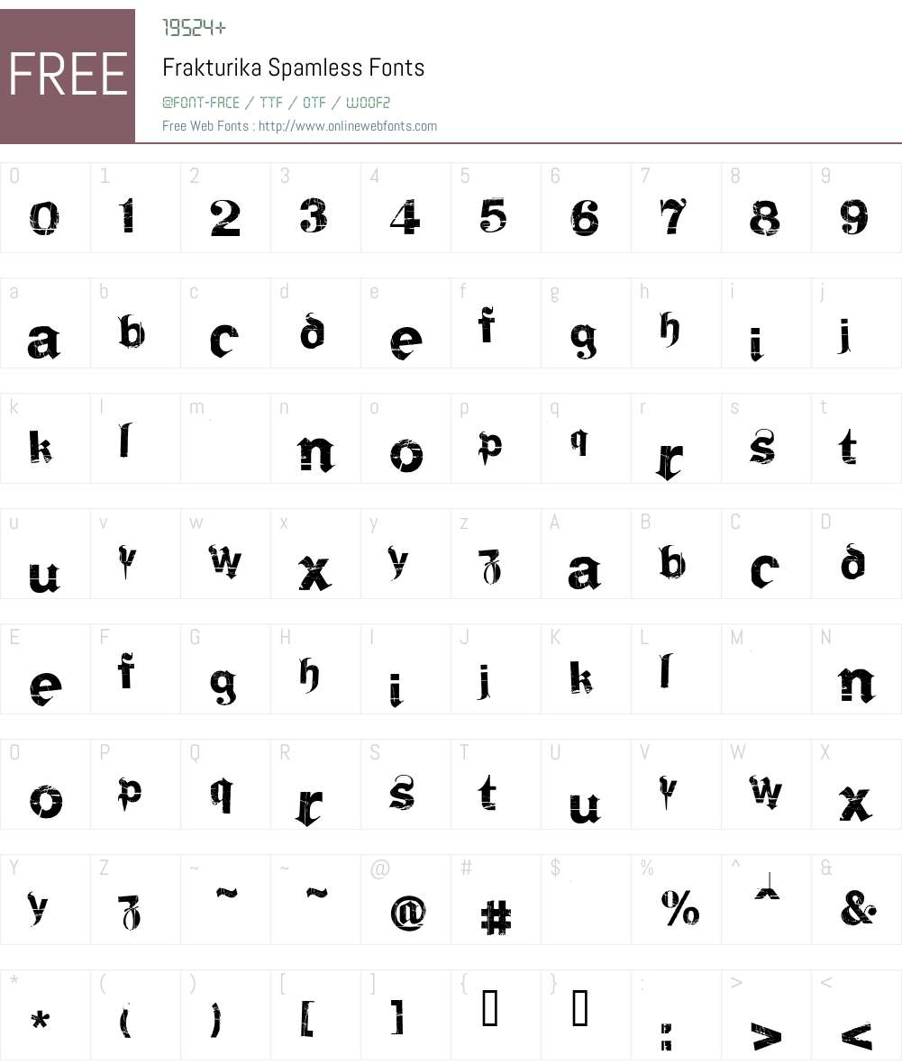 Frakturika Spamless Font Screenshots