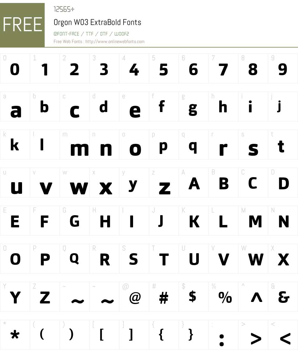 Orgon Font Screenshots