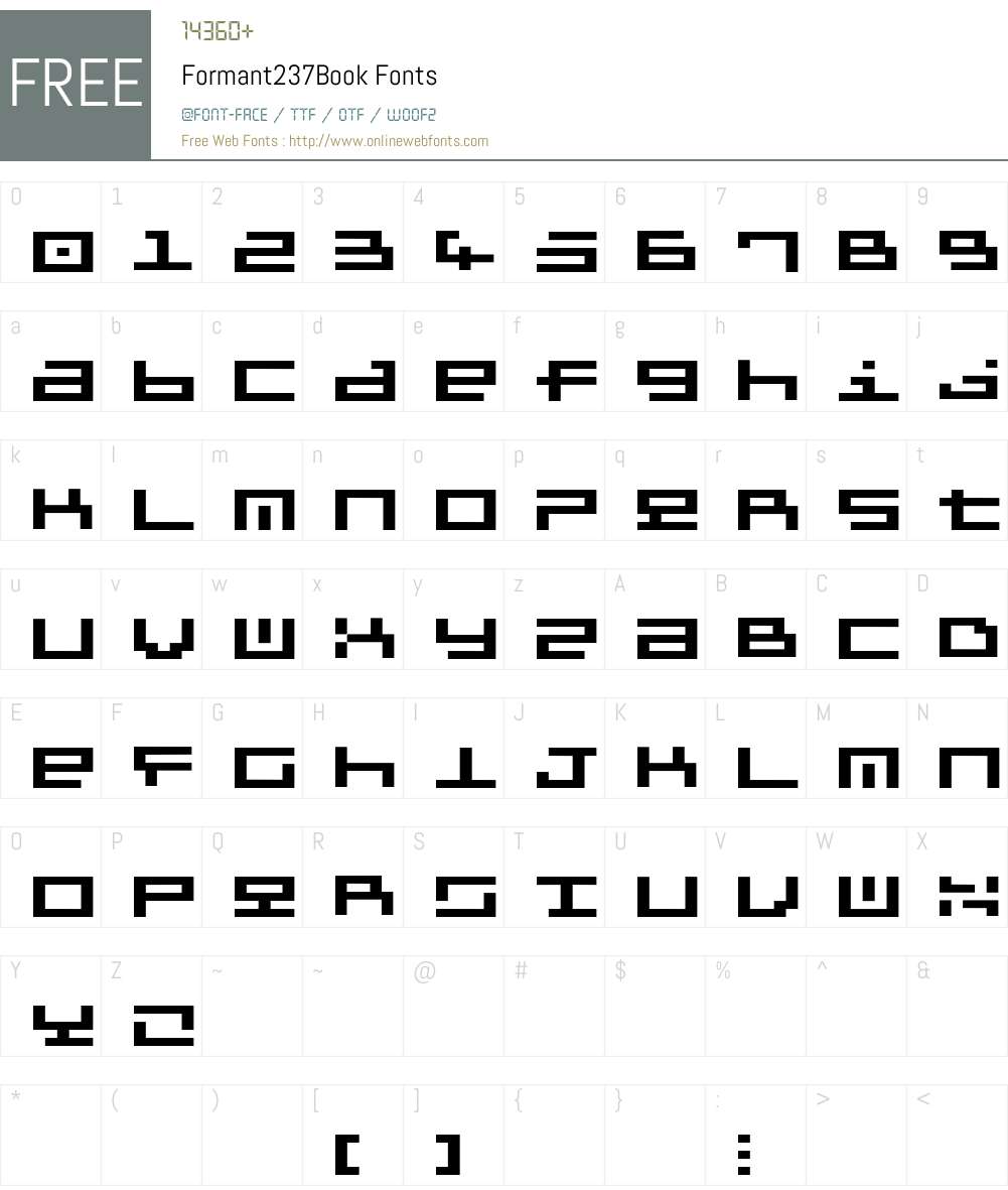 Formant237Book Font Screenshots