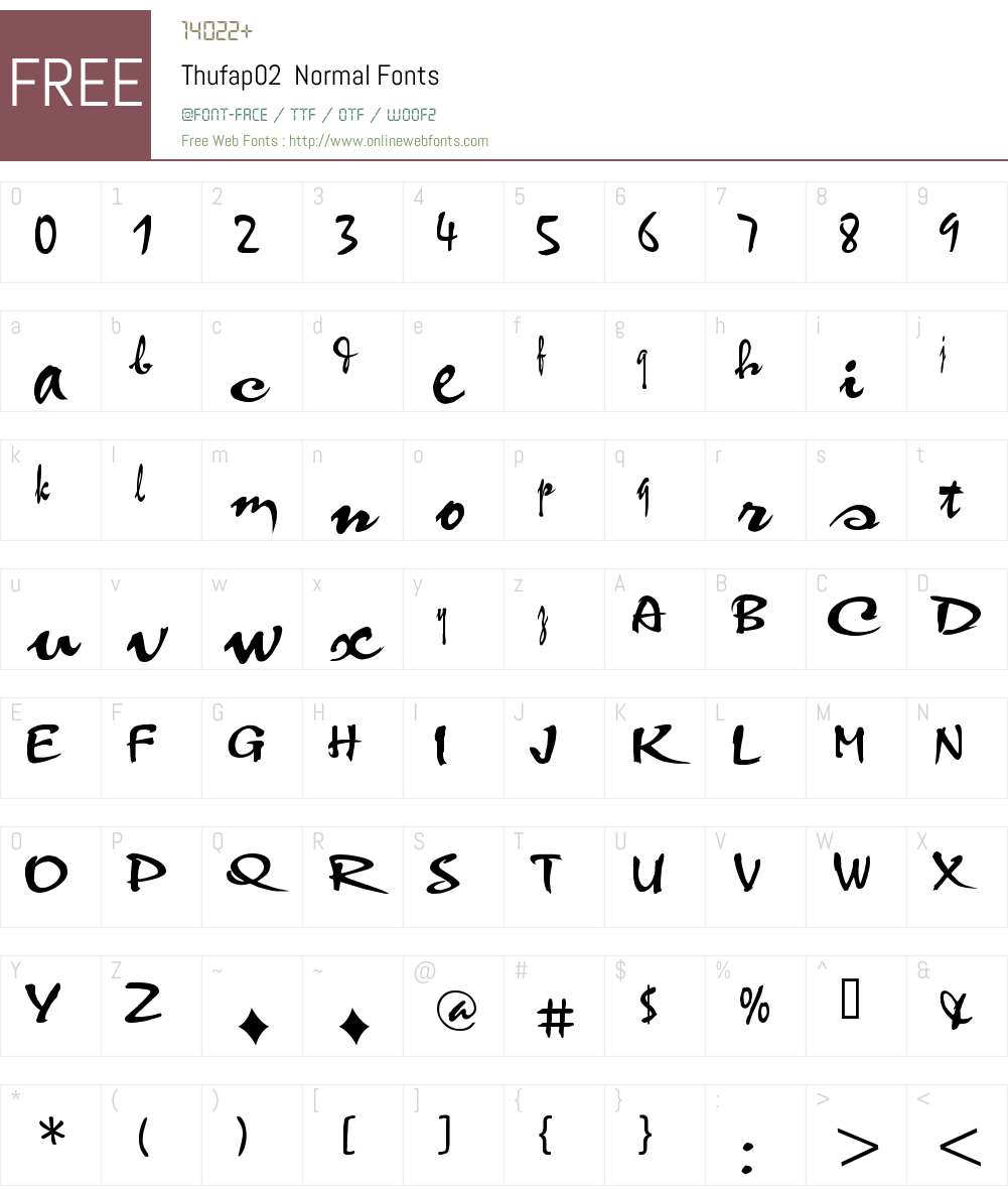 Thufap02 Font Screenshots