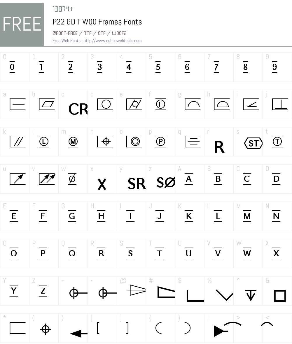 P22GDTW00-Frames Font Screenshots