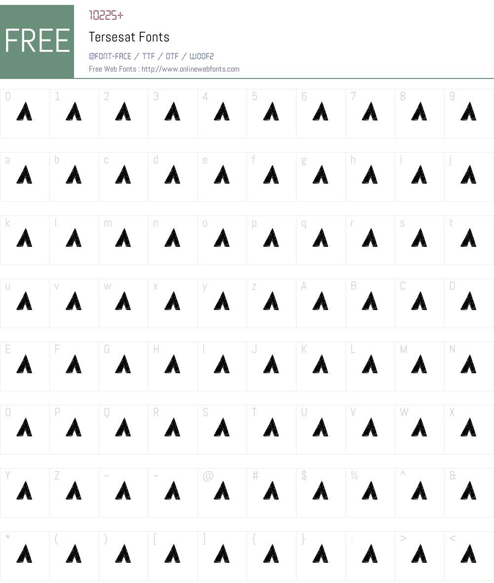 Tersesat Font Screenshots