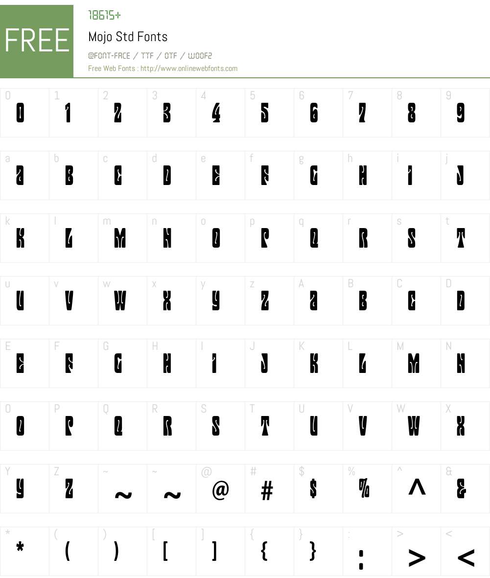 Mojo Std Font Screenshots