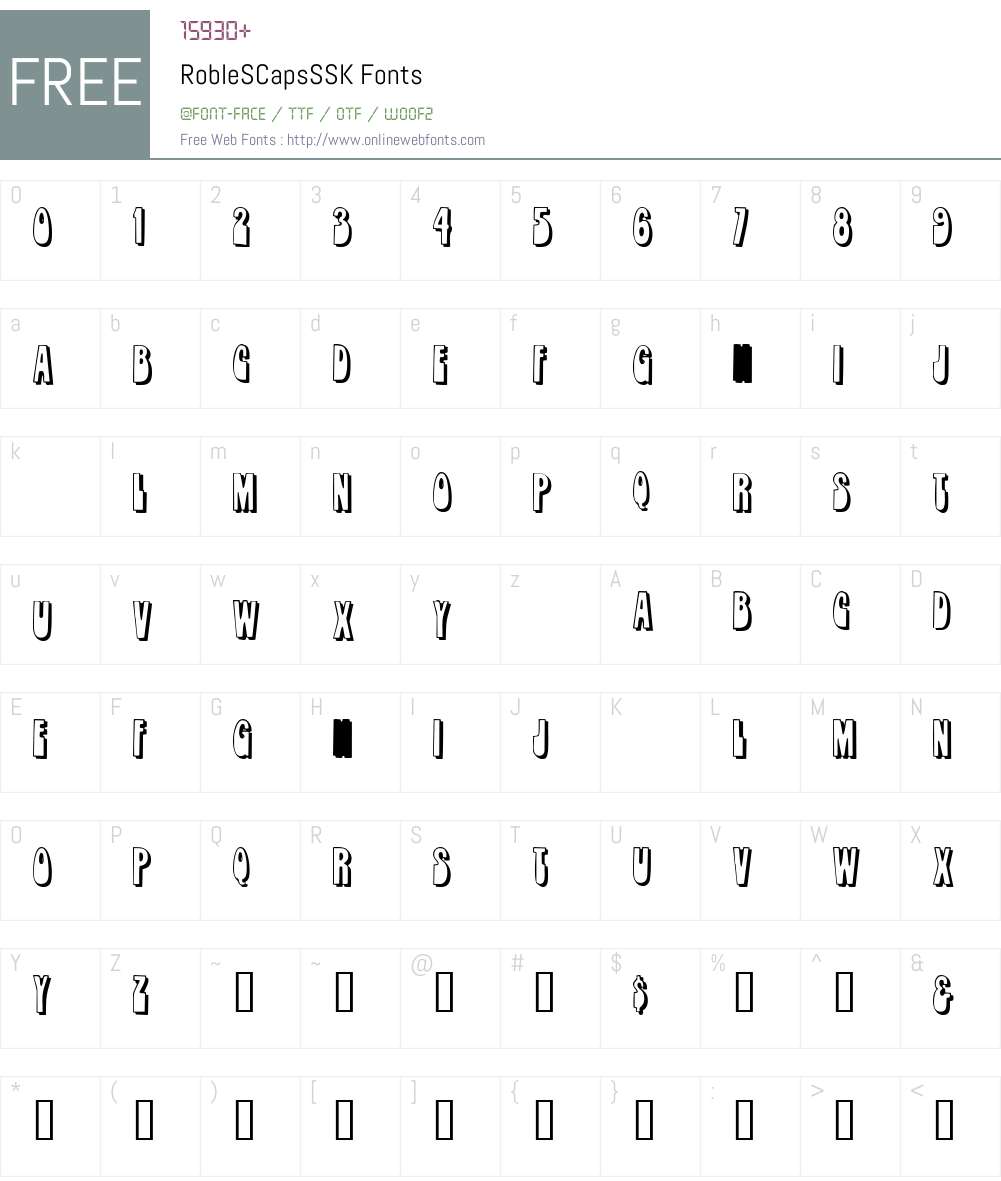 RobleSCapsSSK Font Screenshots