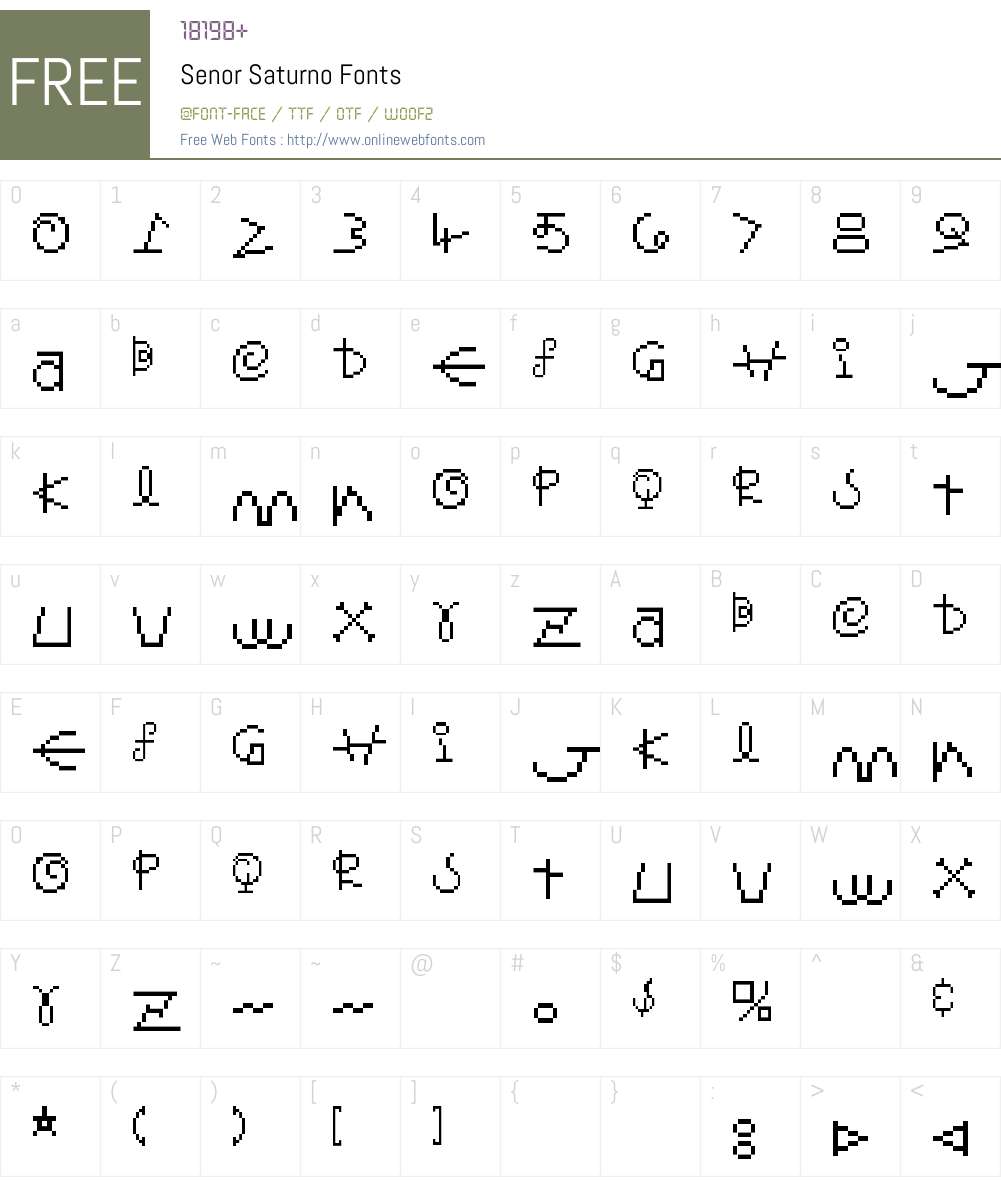 Senor Saturno Font Screenshots