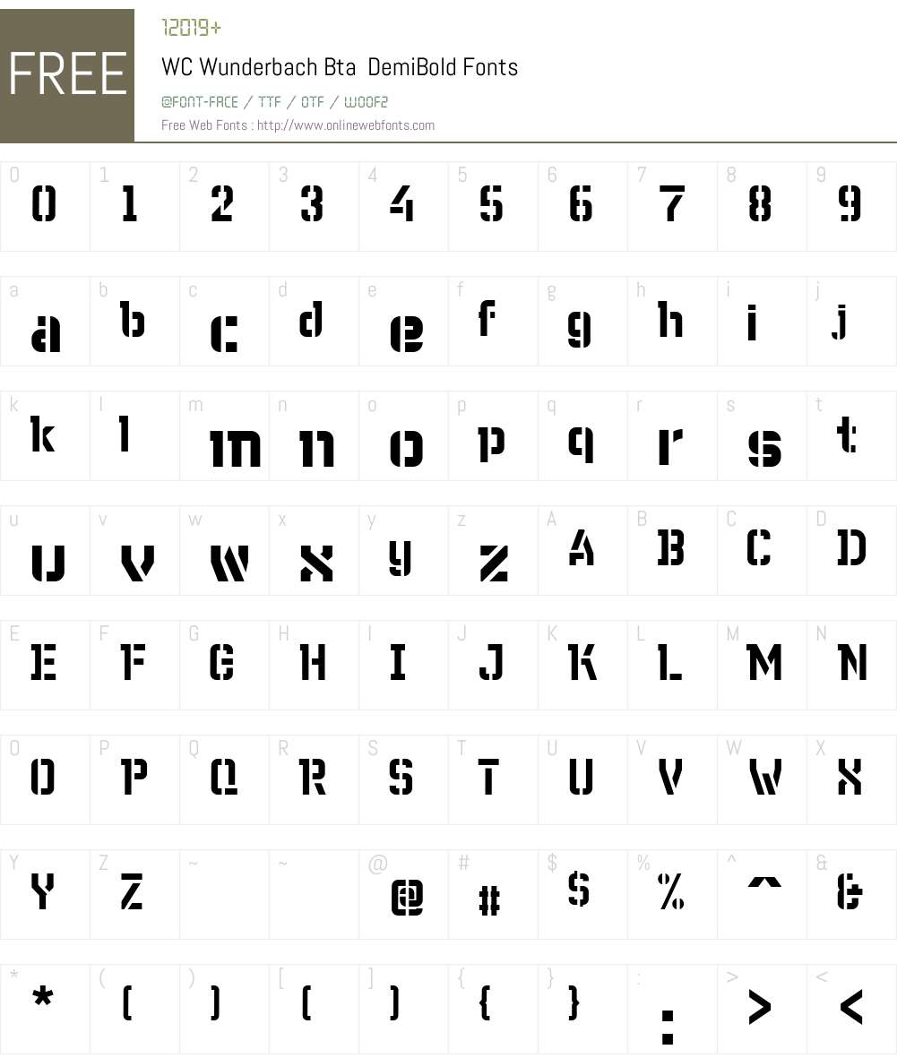 WC Wunderbach Bta Font Screenshots