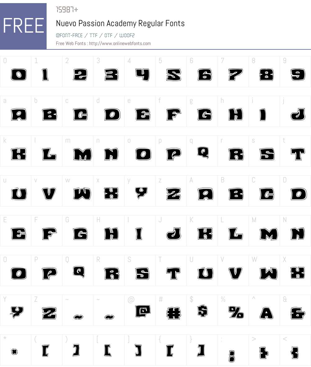 Nuevo Passion Academy Font Screenshots