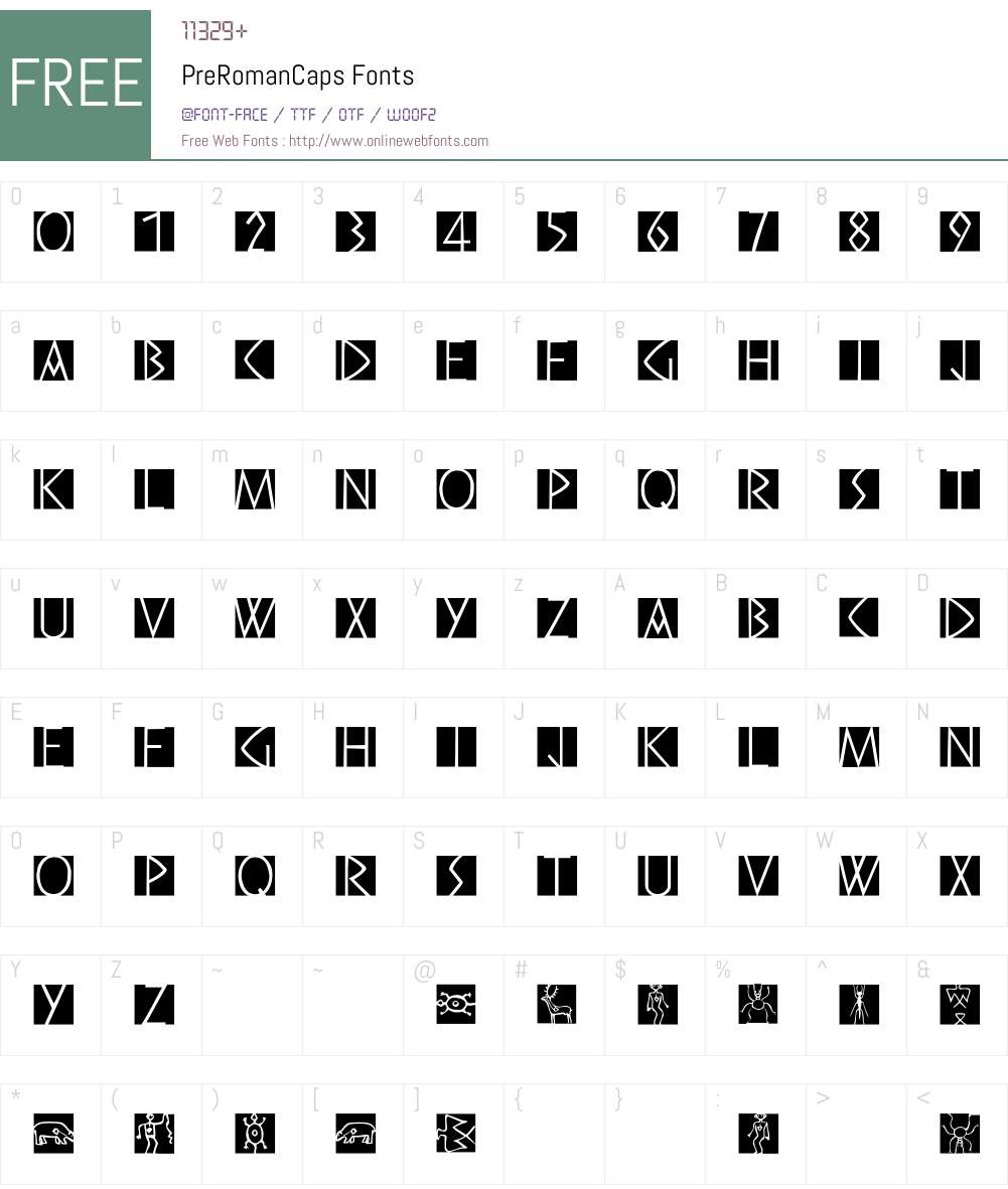 PreRomanCaps Font Screenshots