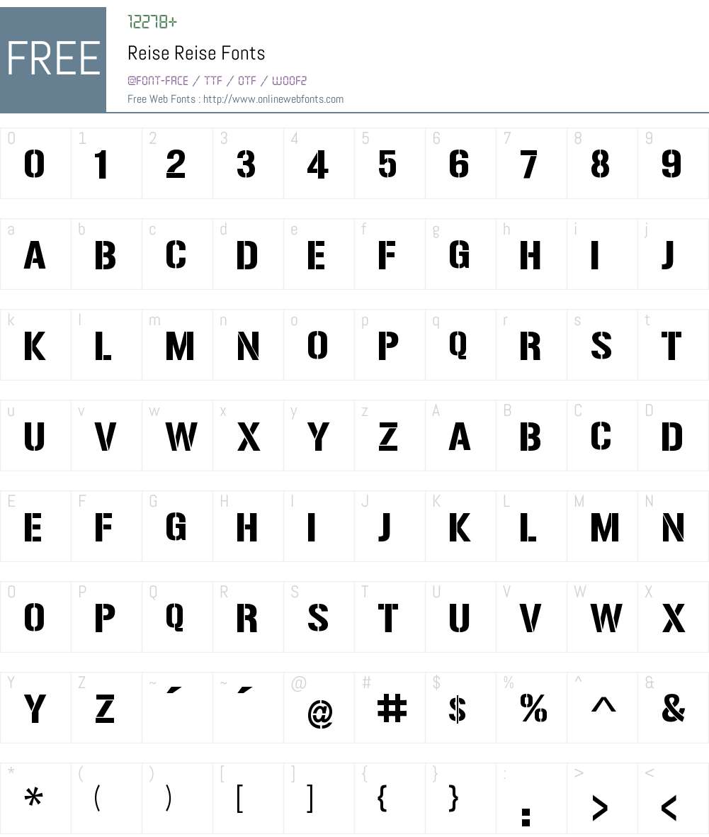 Reise Reise Font Screenshots