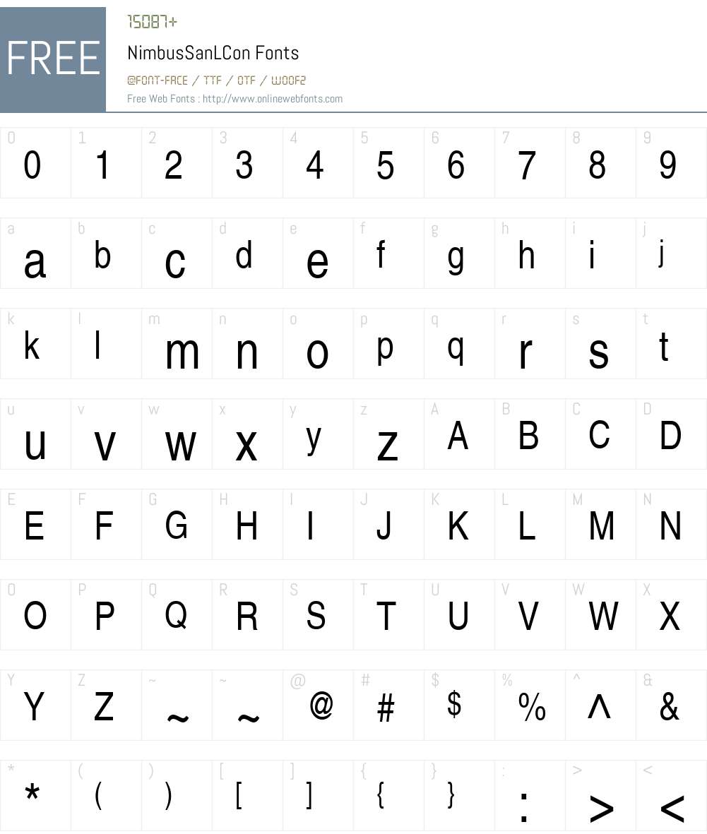NimbusSanLCon Font Screenshots