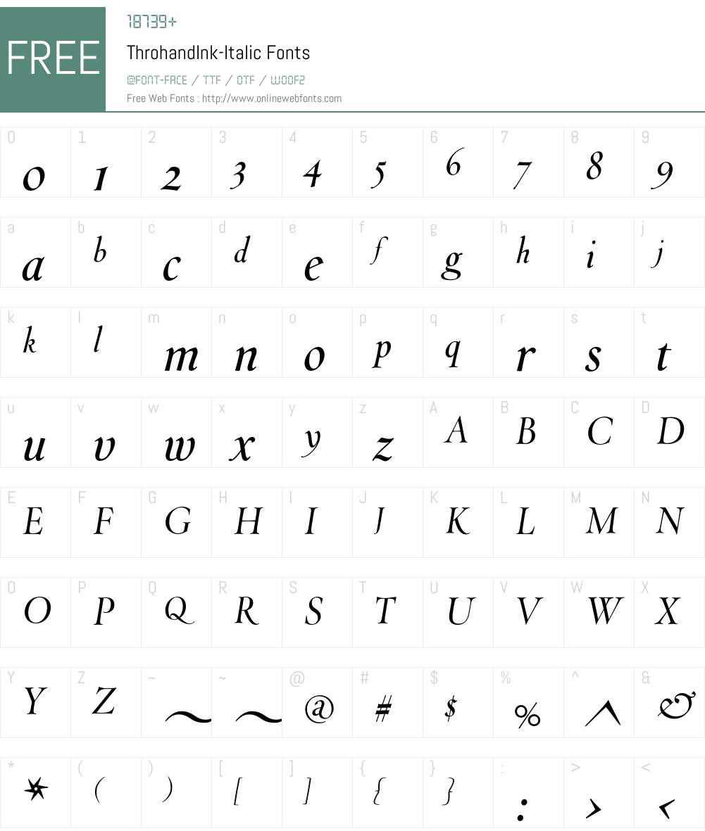 ThrohandInk Font Screenshots