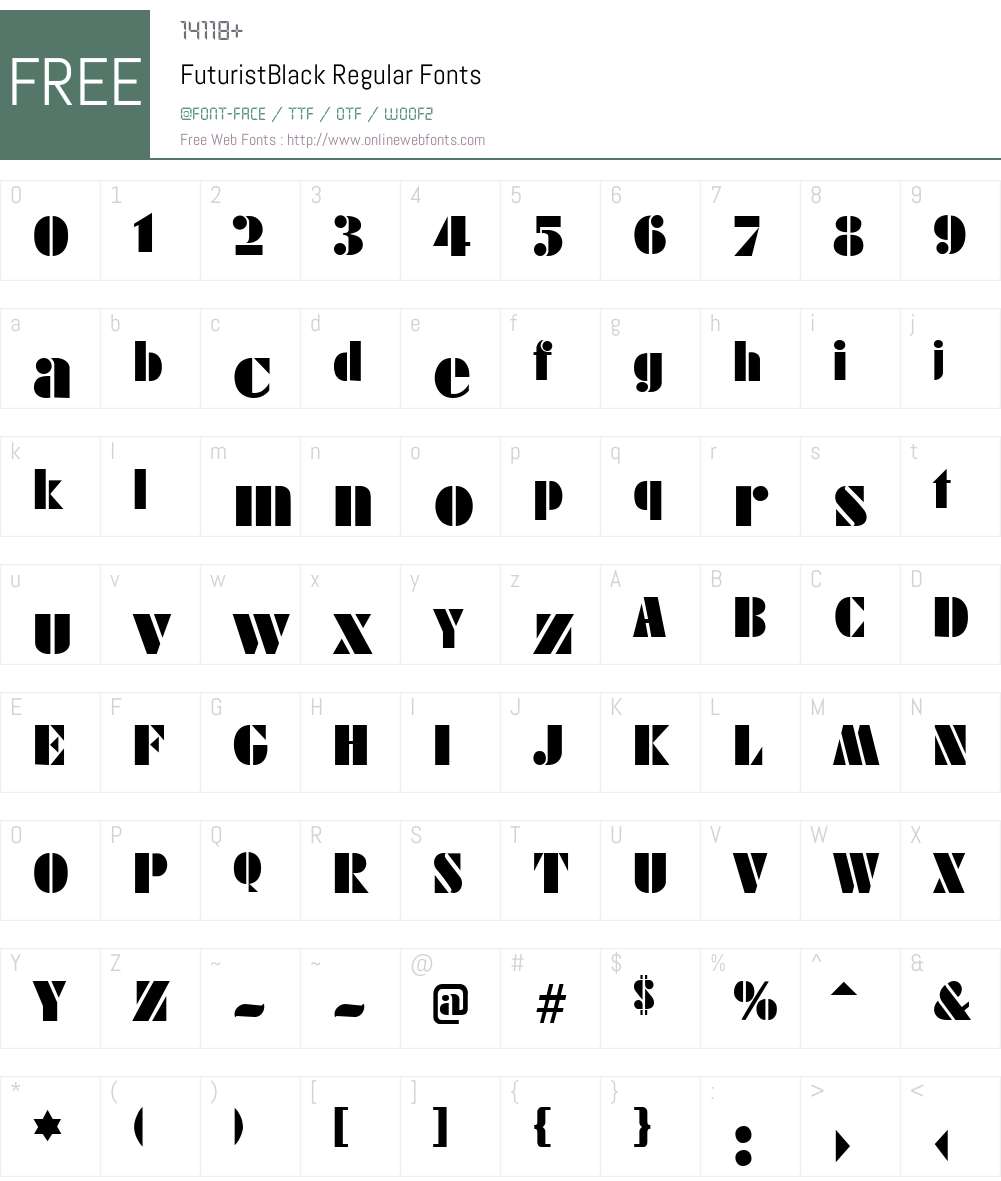 FuturistBlack Font Screenshots