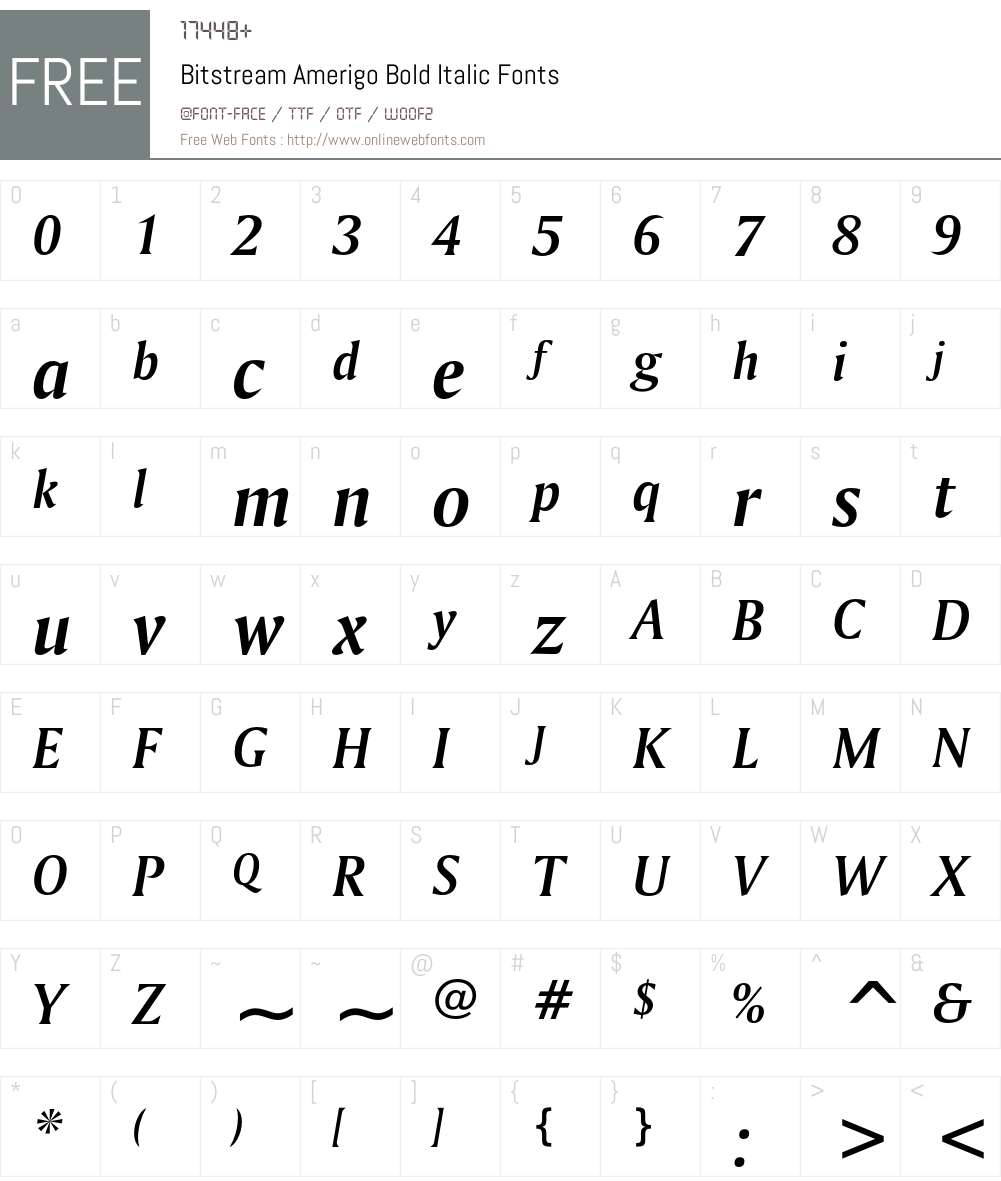 Bitstream Amerigo Font Screenshots