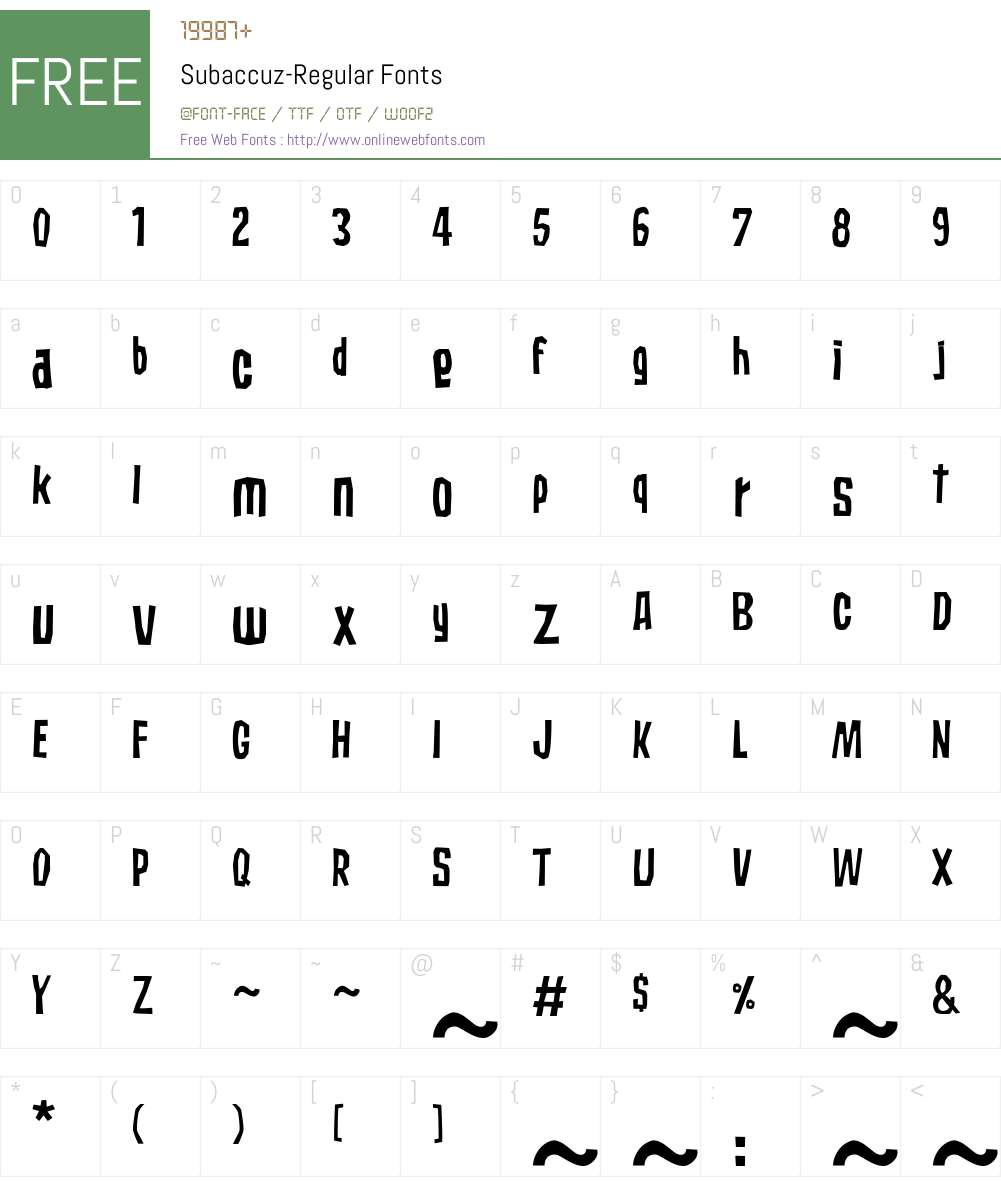Subaccuz Font Screenshots