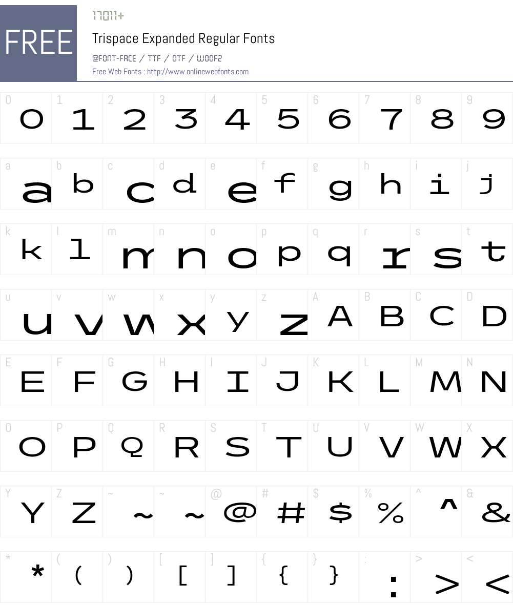 Trispace Expanded Regular 1.210; ttfautohint (v1.8.3) Fonts Free