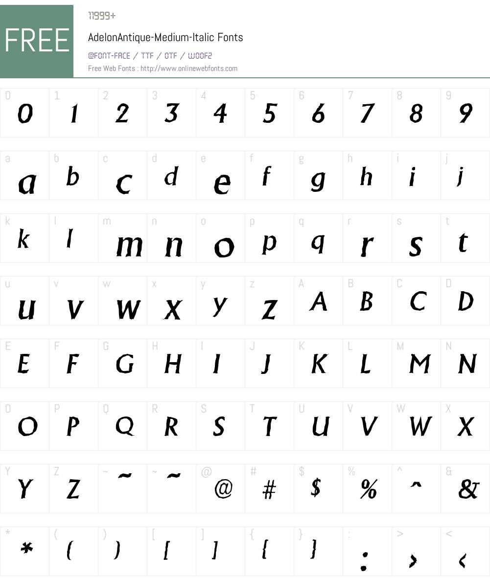 AdelonAntique-Medium Font Screenshots