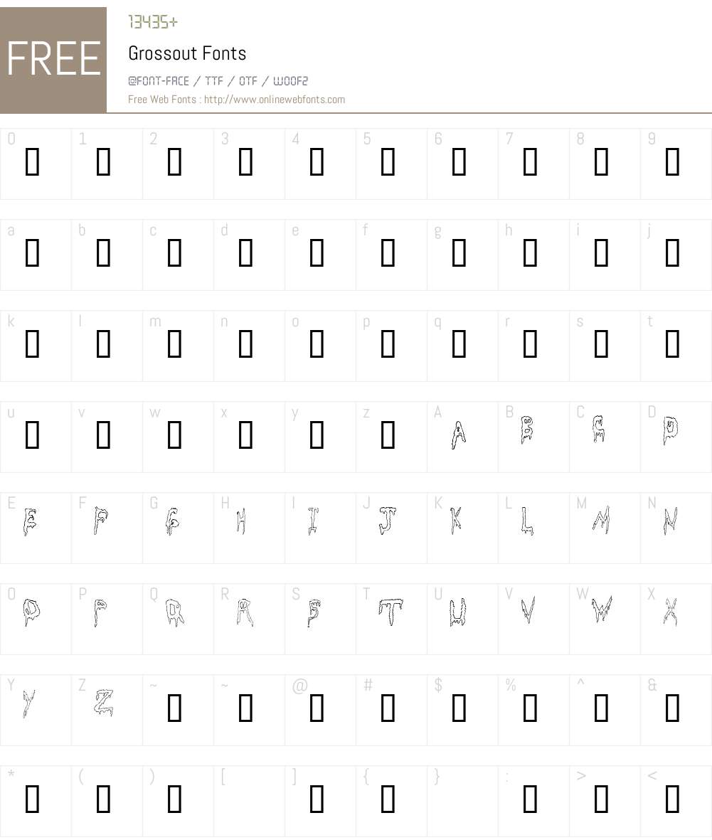 Grossout Font Screenshots