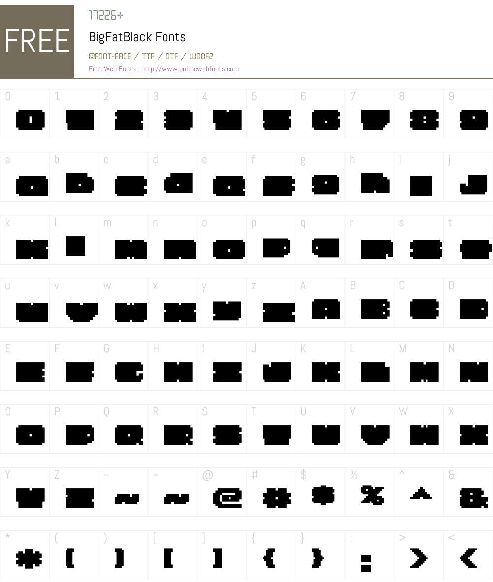 BigFatBlack Font Screenshots