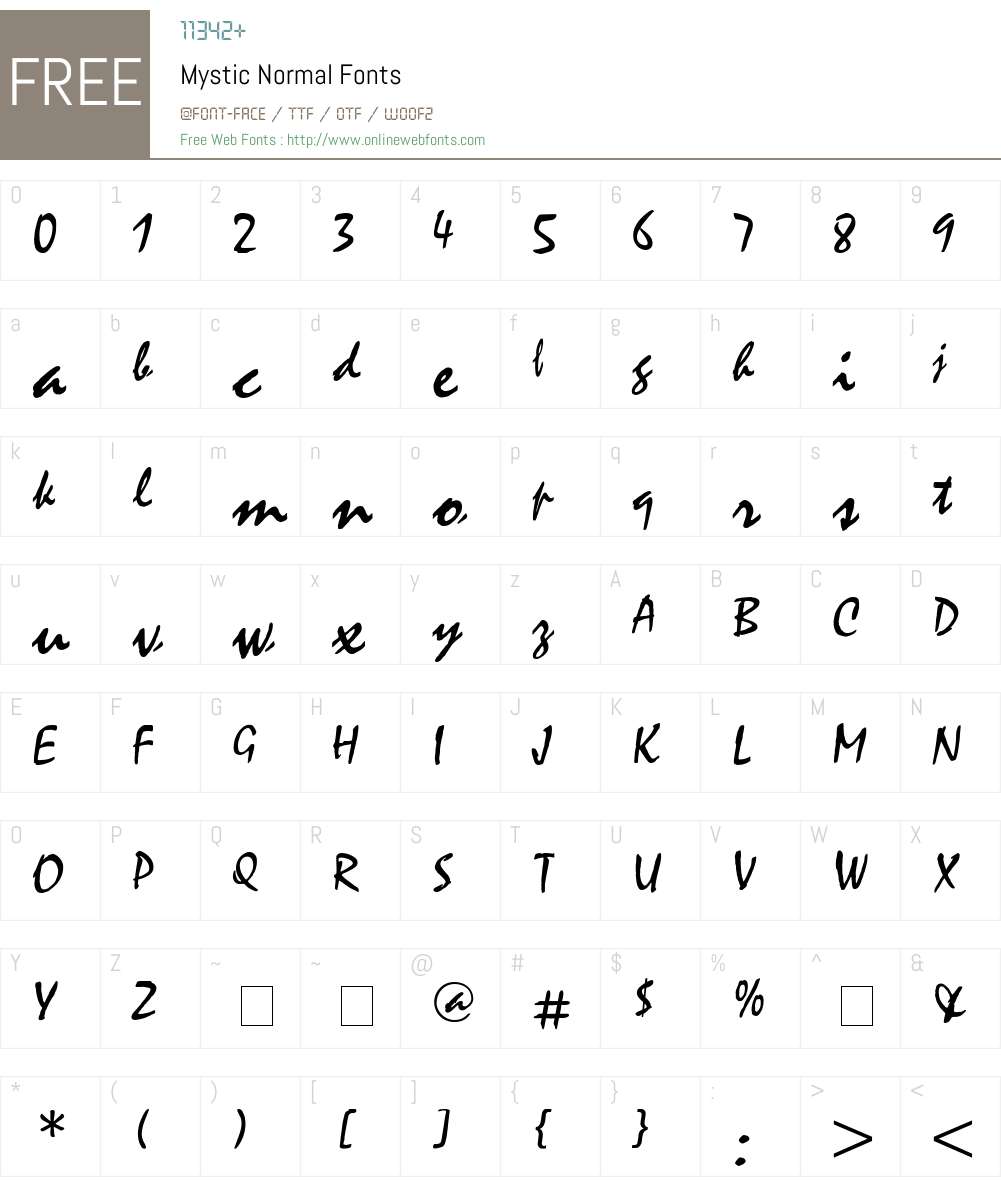 Mystic Font Screenshots