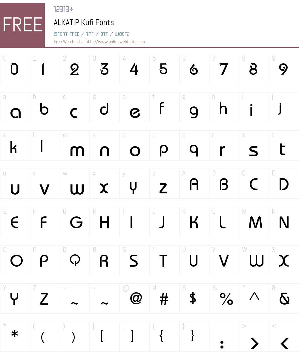 ALKATIP Kufi Font Screenshots