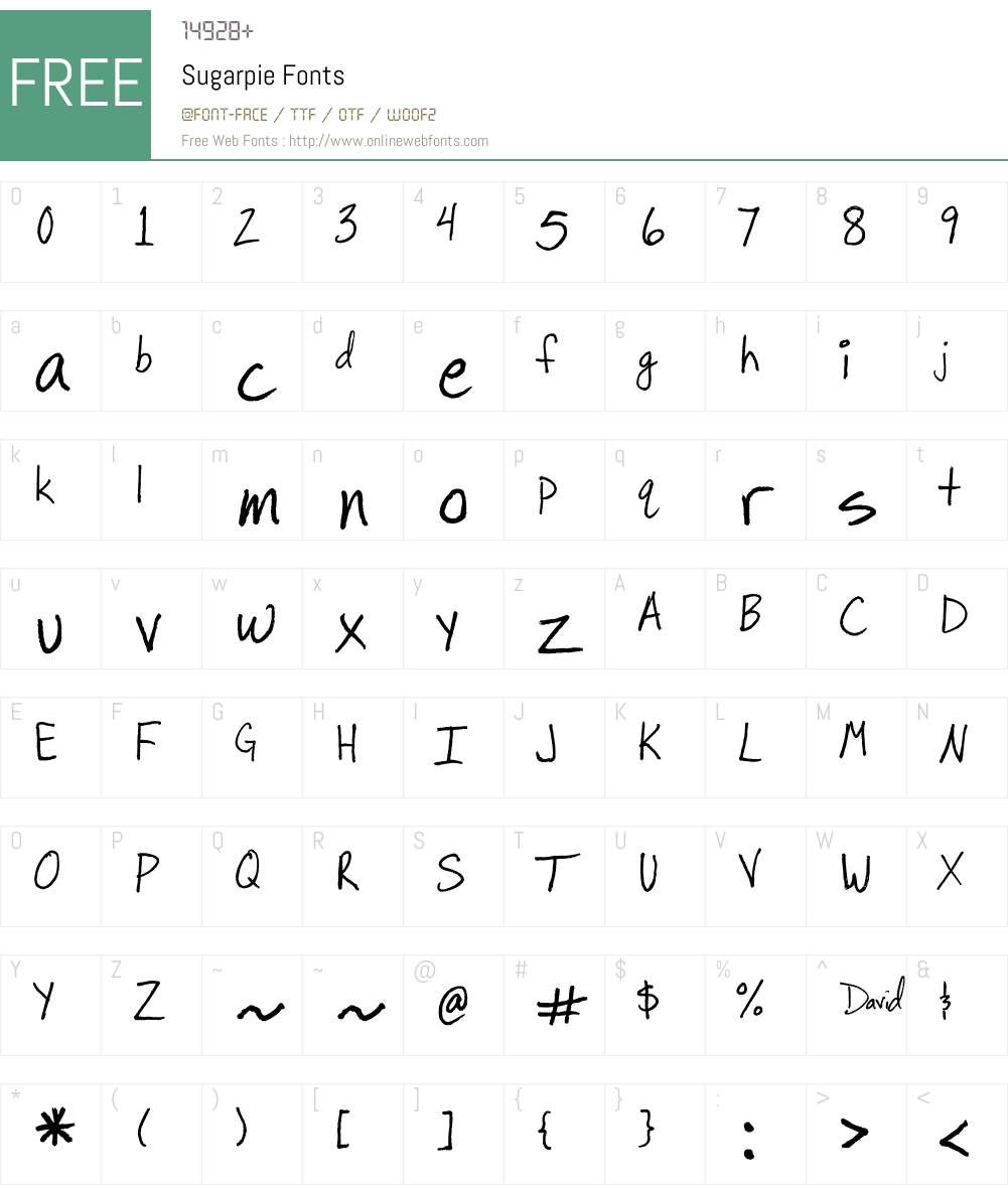 Sugarpie Font Screenshots