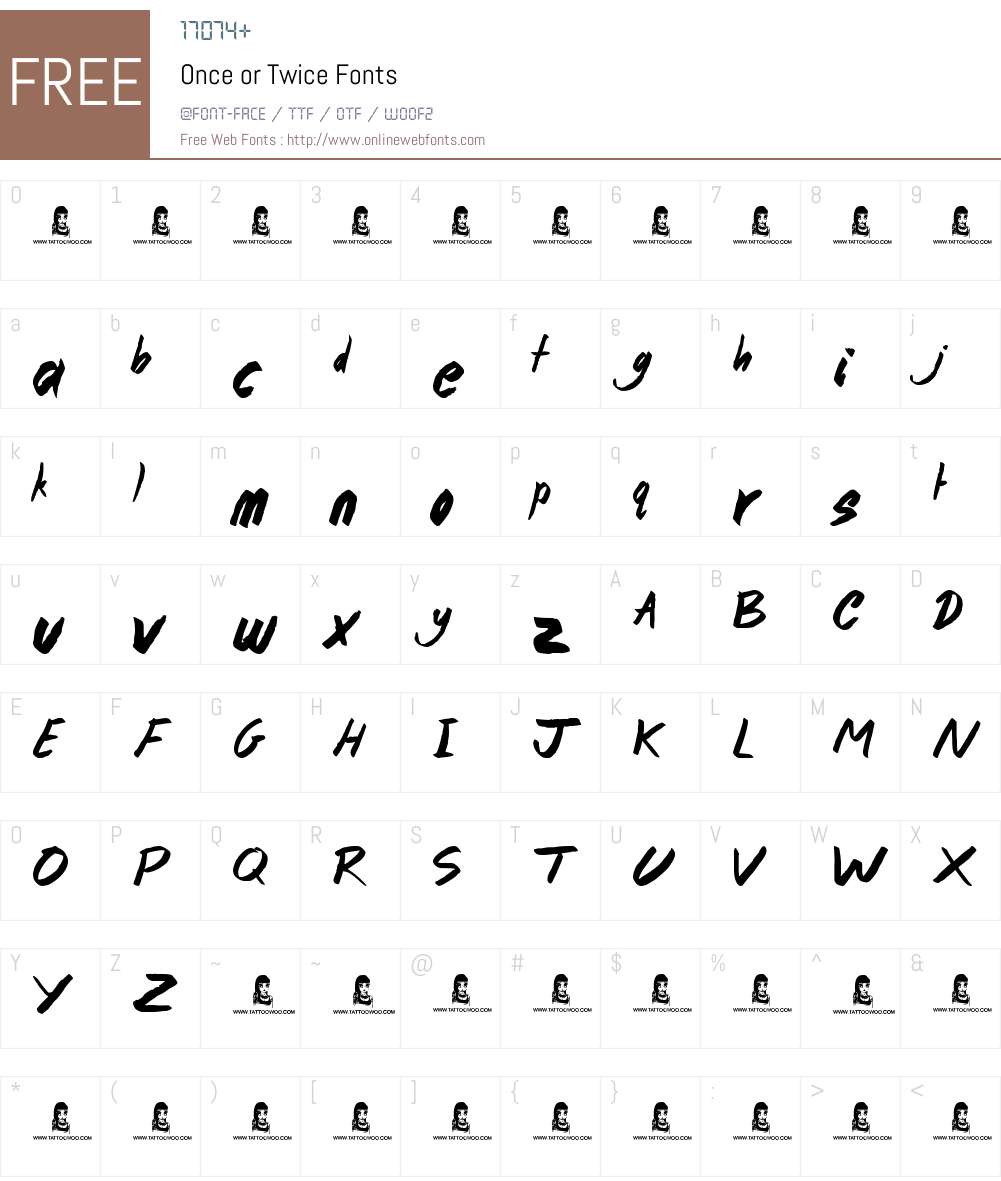 Once or Twice Font Screenshots