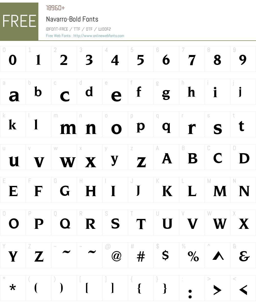Navarro Font Screenshots